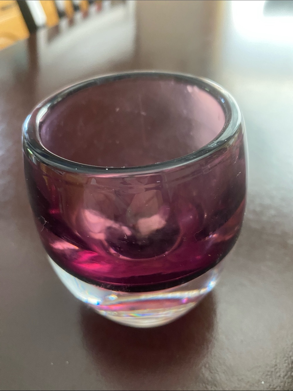 Purple Thick Glass Votive Candle Holder
